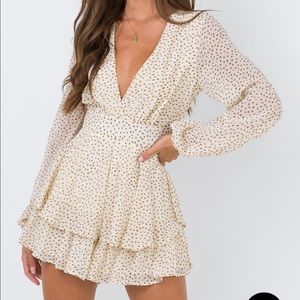PRINCESS POLLY STRING OF LOVE PLAYSUIT BEIGE